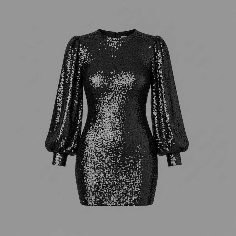 Nicoline | Women's Glitter Cocktail Dress with Deep V-Neck